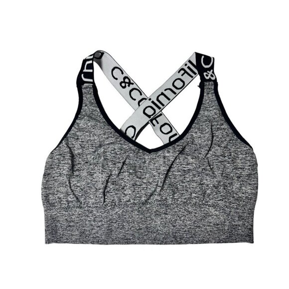 C&C California Cross Back Grey Sports Bra Sz. L - Picture 7 of 8